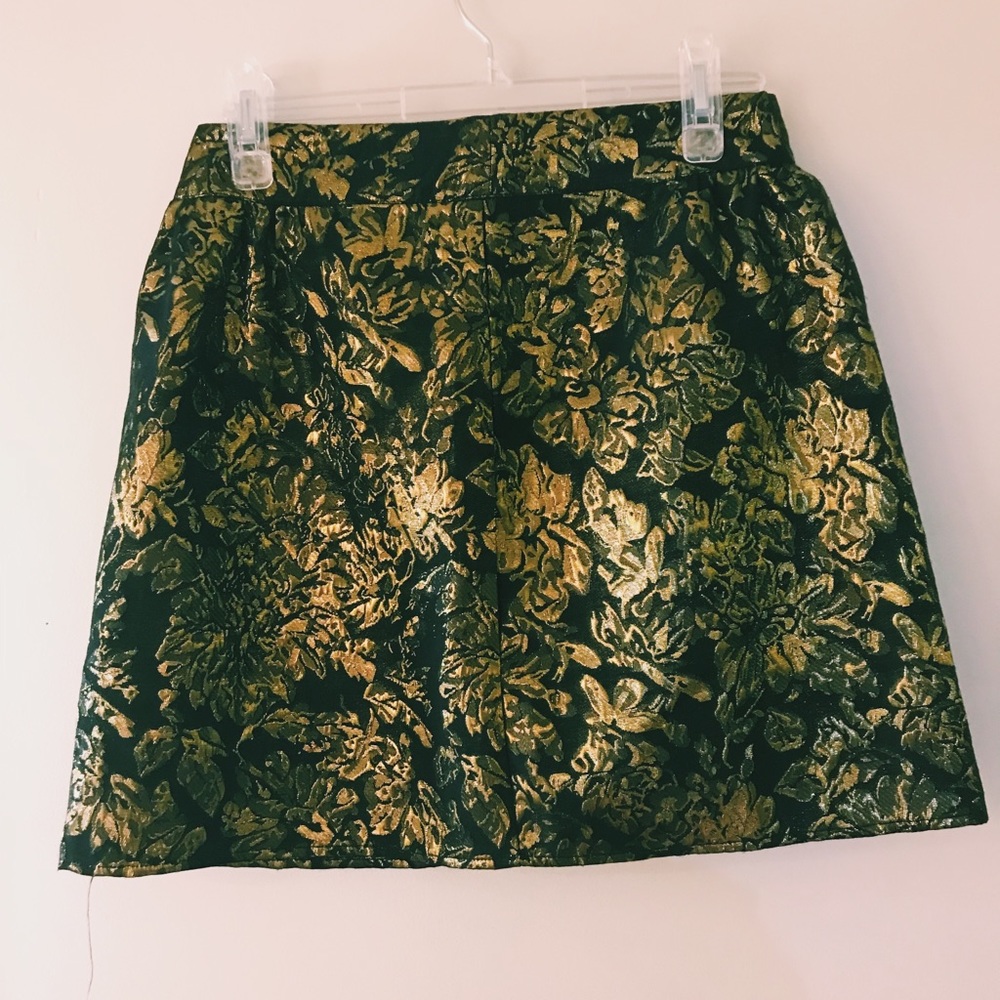 Gold Floral Skirt